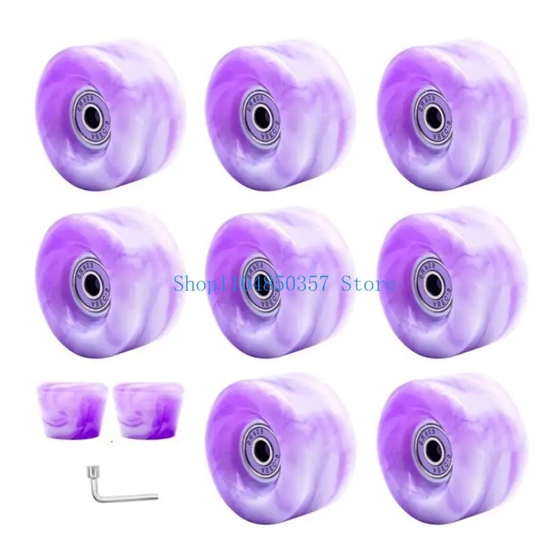 Double Row Roller Skate Accessories Quads Skate Replacement, Skateboard Wheels with Bearings, Roller Skate Wheels Set
