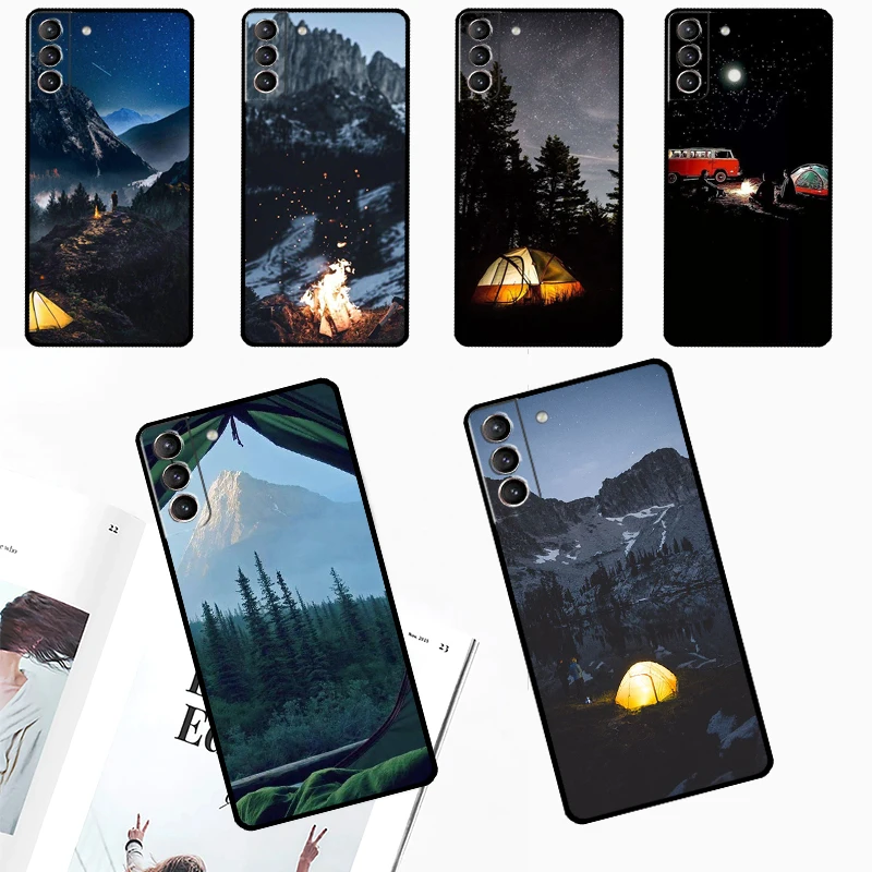 Camping Nature Mountain Cover For Samsung Galaxy S23 Ultra S8 S9 S10 S22 Plus S20 S21 FE Note 10 20 S24 Ultra Case