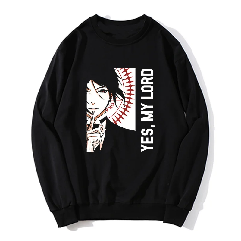 Fashion Hoodie Anime Manga Black Butler Sweatshirt Soft Cotton Pullover O-neck Sebastian Michaelis Unisex Sweater Streetwear