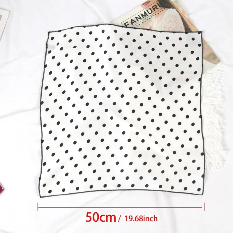 New Breathable Square Scarf Women Fashion Dot Small Neck Scarfs Office Lady Hair Band Foulard Hand Kerchief Female Bandana Shawl