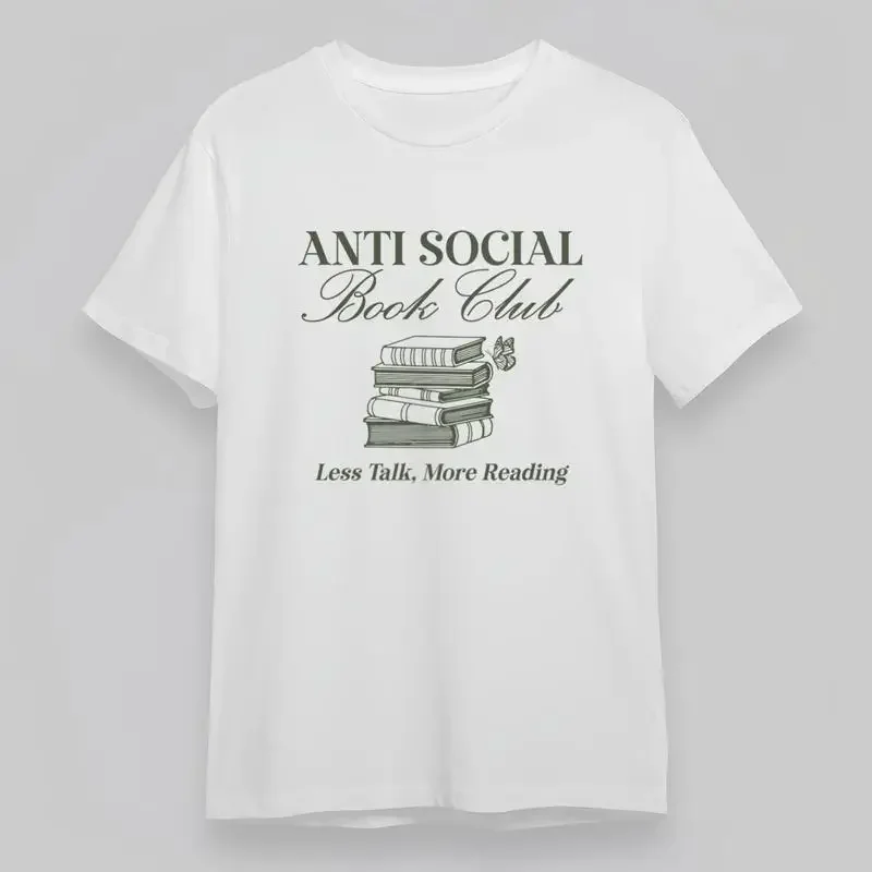 Men'S Soft Breathable Classic T Shirt Book Stack Print Quiet Reading Club