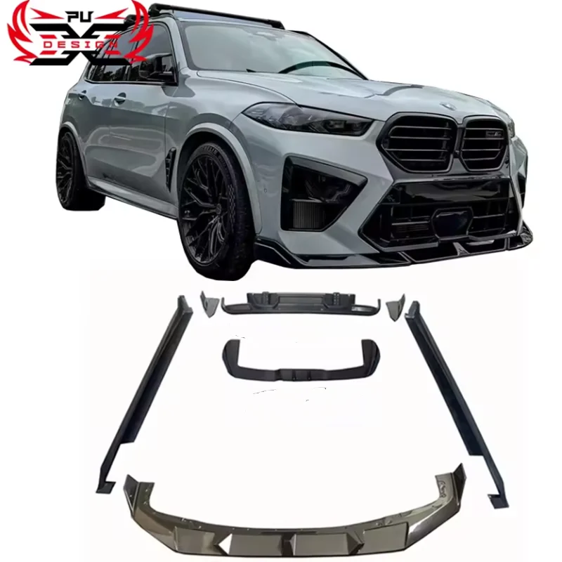 For BMW X5M F95 lci LD Style Dry Carbon Fiber Front Lip Front bumper Side Skirt Rear Diffuser Wing Body Kit