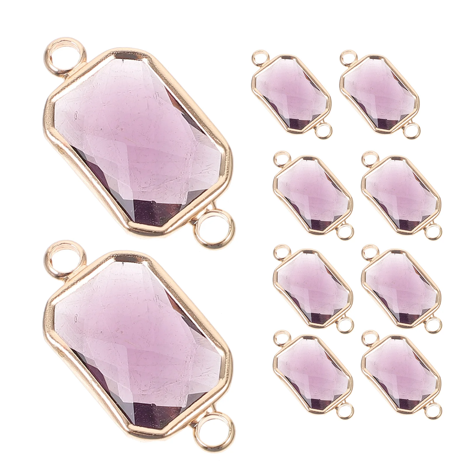 

10pcs Glass Drill Charms Pendants Jewelry Making Supplies Diy Necklace Connectors Colored Glass Pendant Findings For Craft