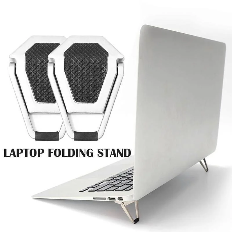 Zinc Alloy PC Laptop Cooling Holder Foldable Heightened Back Sticker Bracket Metal Shield Desktop Support Base Use For Desk