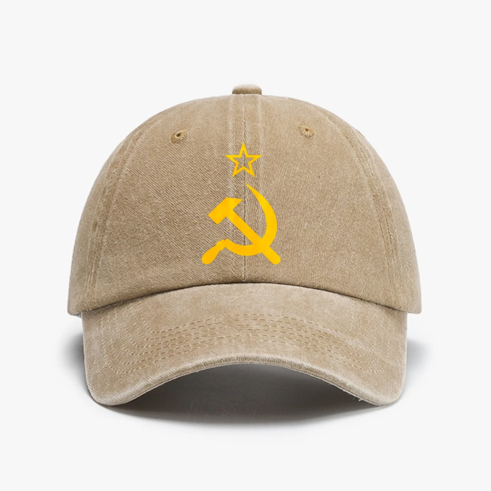 

Hammer And Sickle Washed Communism Marxism Socialism CCCP cap Adjustable Sports unisex Baseball Hat casual sun hats