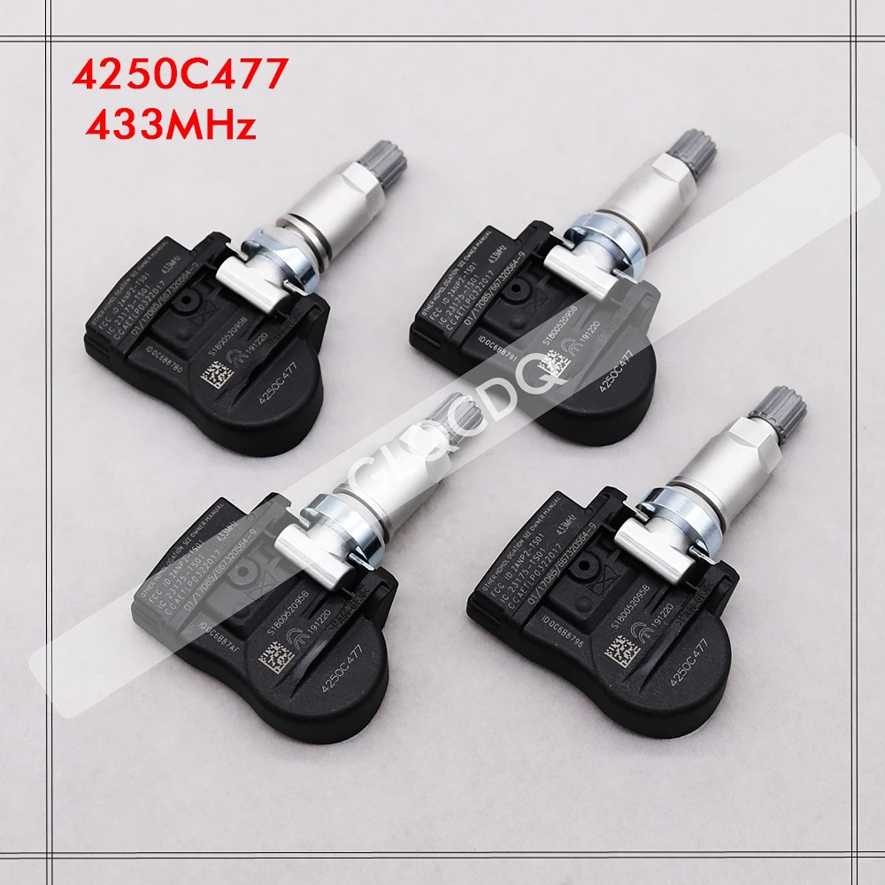 4PCS CAR TIRE PRESSURE MONITOR SENSOR TPMS 4250C477 FOR MITSUBISHI ASX LANCER OUTLANDER LANCER ASX I-MIEV 433MHz