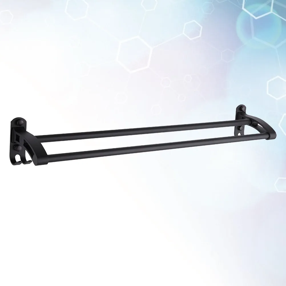 

Double Rack Space Aluminum Brushed Finish Wall Mounted Kitchen Storage Holder Rustproof Towel Bar Towel Racks For Bathroom