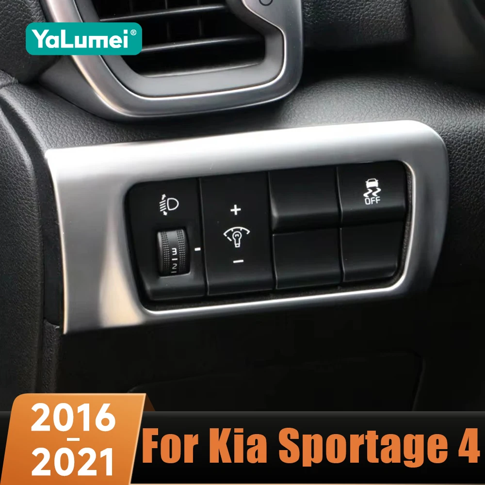 Auto Kopf Lampe Licht Schalter Scheinwerfer Einstellung Knopf Panel Control Zierleisten Für Kia Sportage 4 QL 2016 2017 2018 2019 2020 2021