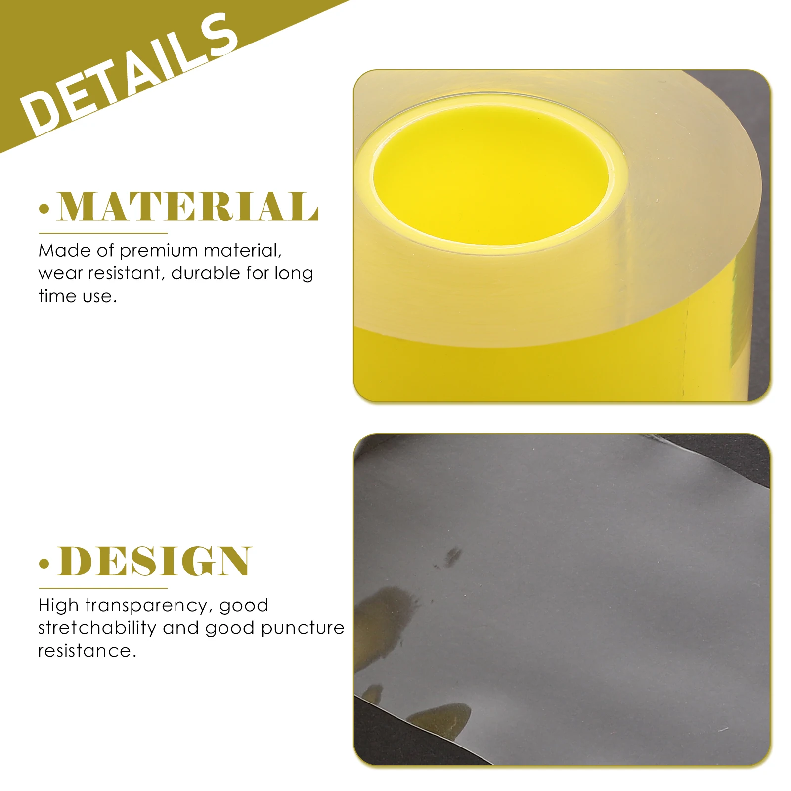 

Self Adhesive Stretch Film Transparent PVC Protective Wrap for Jewelry Watch Accessories Durable Multipurpose Safe Household