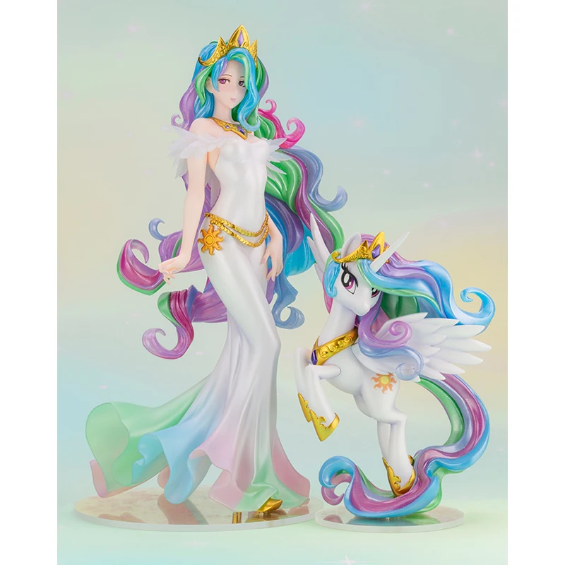 Original Kotobukiya My Little Pony: Friendship Is Magic Princess Celestia Rainbow Pony Action Figurine Model Toy for Girl Gift