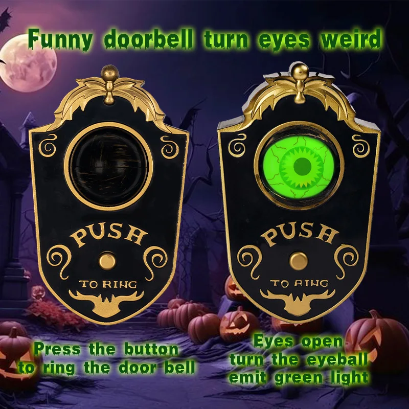 Halloween Decoration LED Hanging One-Eyed Doorbell Glowing Eyeball Horror Sound Halloween Party Home Decoration Horror Props