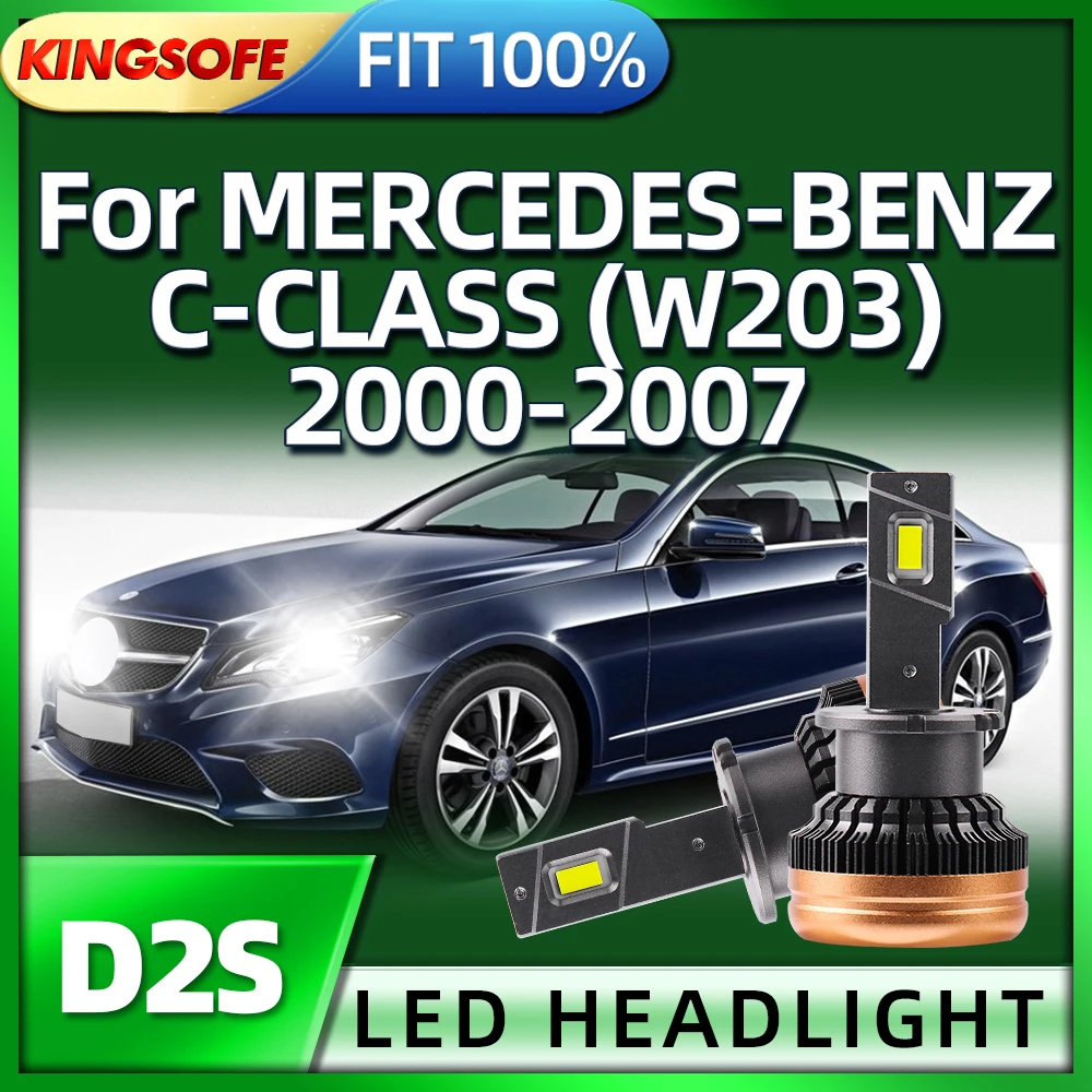 

KINGSOFE 2PCS D2S Car Lights LED Headlight Bulbs 30000LM For MERCEDES-BENZ C-CLASS W203 2000 2001 2002 2003 2004 2005 2006 2007