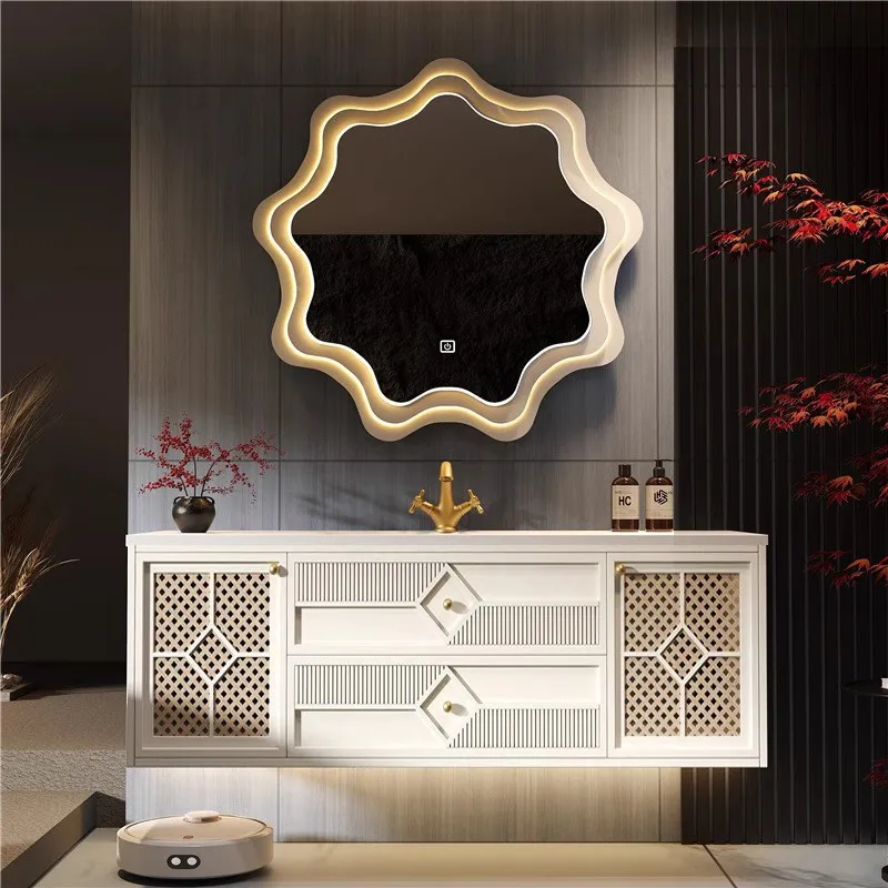 

Комплект мебели для ванной комнаты, керамическая встраиваемая раковина, унитаз-раковина, раковина из дуба