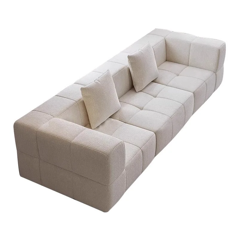 

Modern casual cotton candy sofa small apartment full sponge cashmere module combination compression