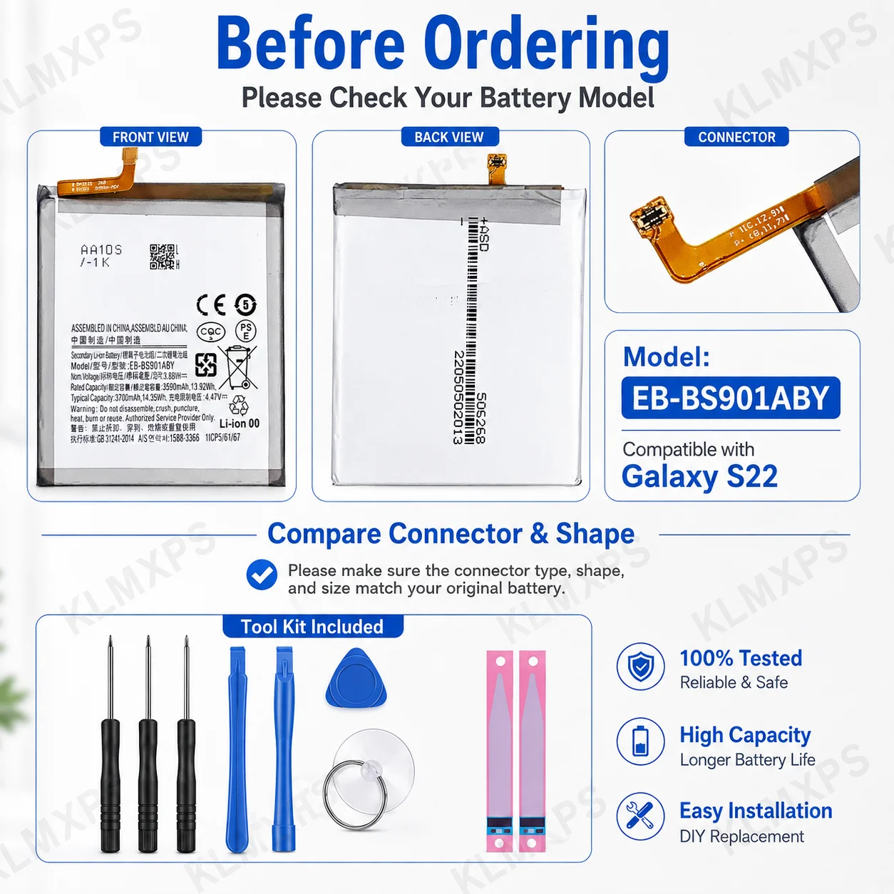 For Samsung Galaxy S22 Brand New Replacement Battery EB-BS901ABY 3700mAh High Quality image 6
