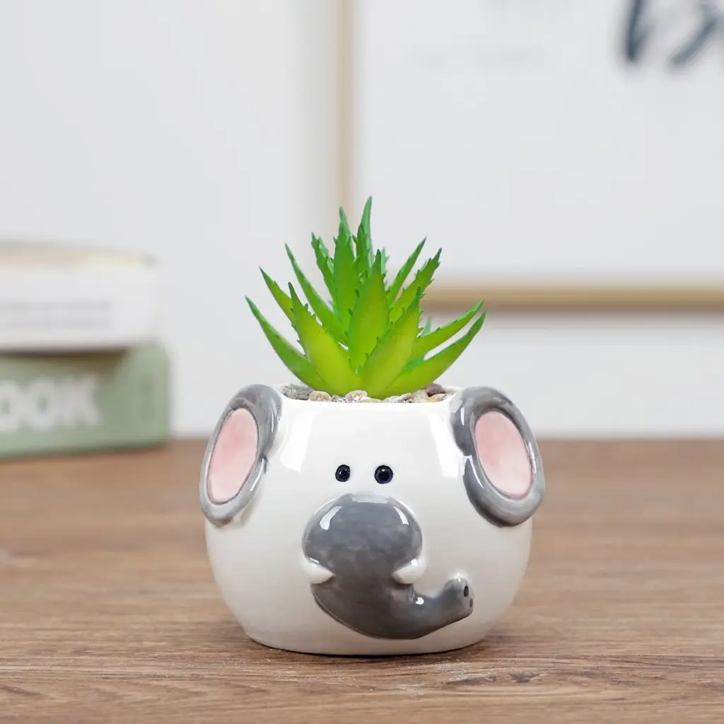 Cute Creative Cartoon Ornament Flower Planter Ceramics Succulent Potted Garden Supplies Bonsai