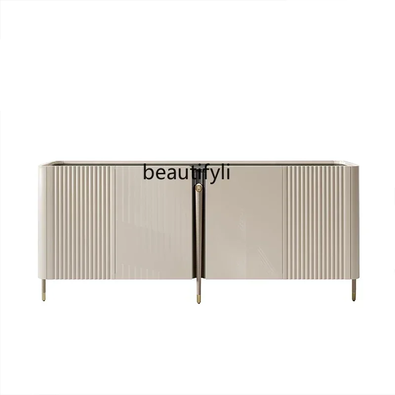 TTT Light luxury stone dining side cabinet Modern simple storage porch cabinet Against the wall Restaurant locker