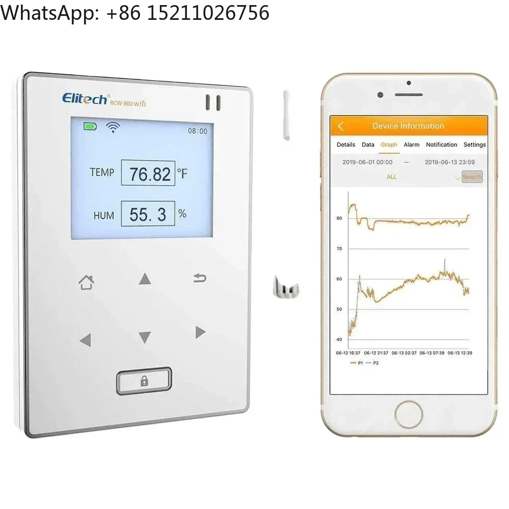 2024 Elitech RCW-800 Wireless Real Time Humidity Temperature Data Logger Wifi with External Probe