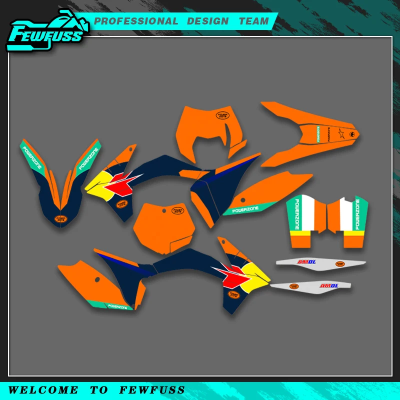 

Fewfuss Graphics Decals Stickers Motorcycle Custom Number Name For KTM EXC EXC-F 125 250 300 350 450 2012 2013 SX SXF 2011 2012