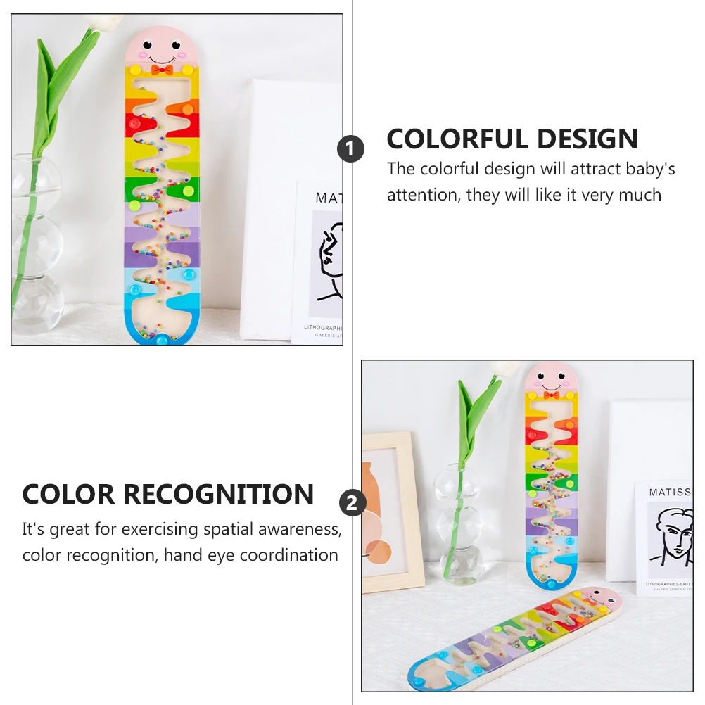 Reloj de arena de arcoíris, juguete de madera para niños, juguetes de dibujos animados temblorosos, educación temprana, concientización espacial, reconocimiento de Color, ojo H