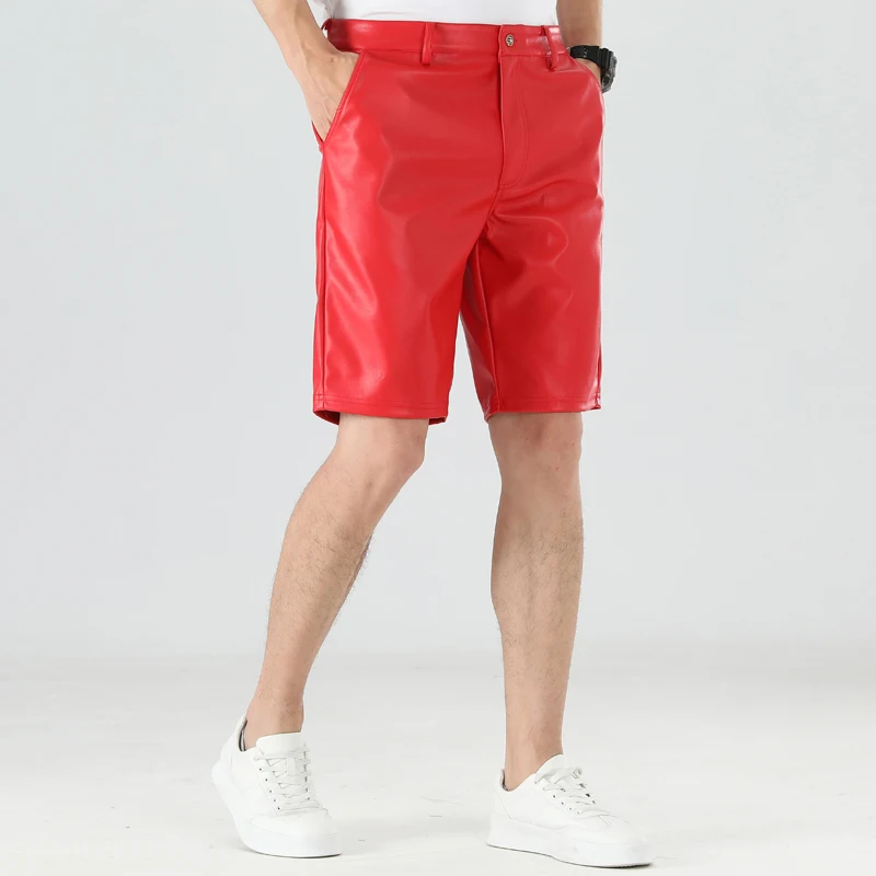 Herren-Leder-Shorts, sexy Party-Mode, PU-Leder-Shorts, knielang – Detail 4