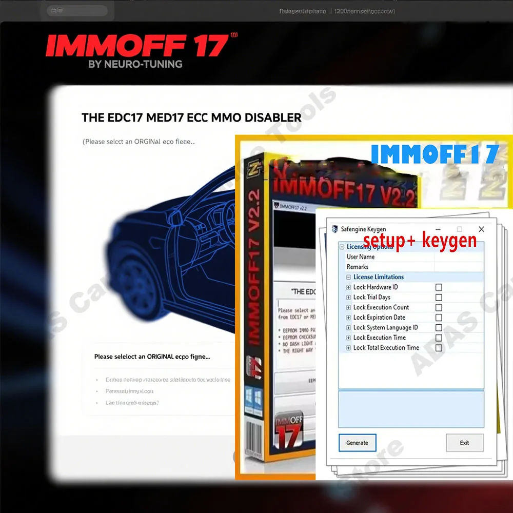 

Программное обеспечение IMMO OFF 17 (IMMOFF17) для активации версии EDC17 MED 17, исправления контрольной суммы EEPROM ECU IMMO PATCH и прошивки IMMO OFF.