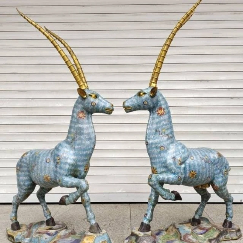 

Pure copper casting antelope ornament, a pair of collection gifts