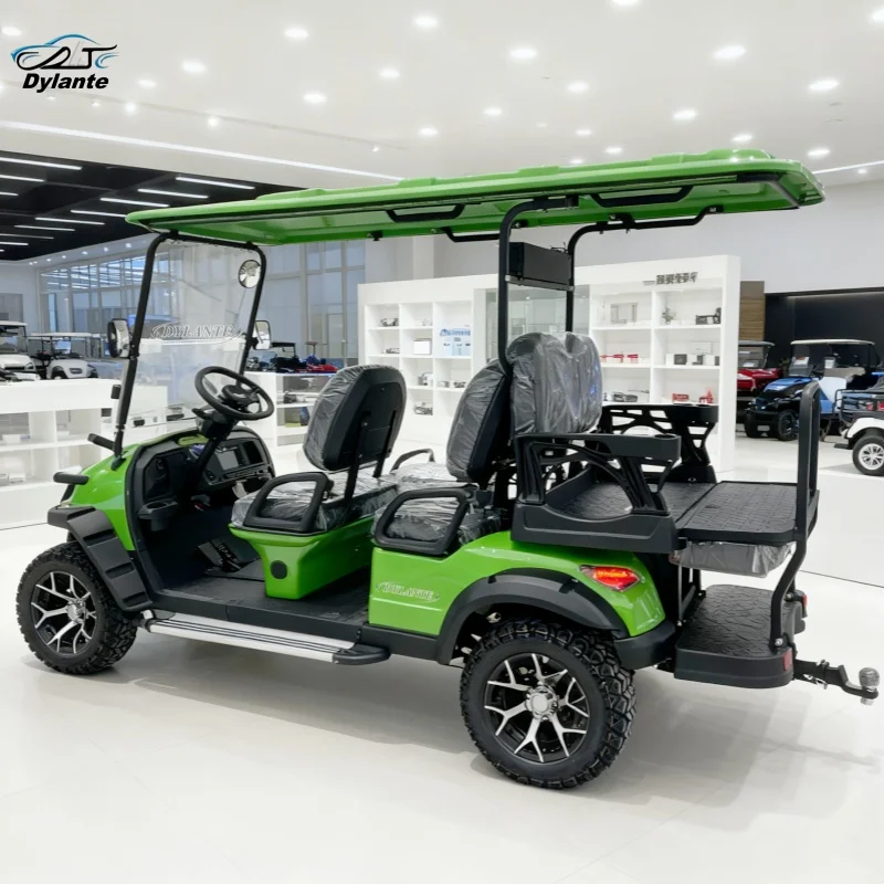 

Производитель электрических экскурсионных машин, 6-местная тележка для гольфа, оснащенных складными сиденьями/литиевой батареей/свинцово-кислотной батареей/солнечной панелью