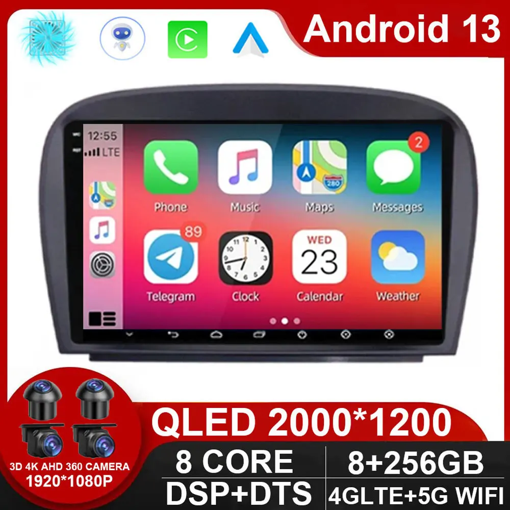 

Android 13 For Mercedes Benz SL R230 SL350 SL500 SL55 SL600 SL65 2001-2007 Carplay Car Radio Multimedia Stereo GPS Video Player