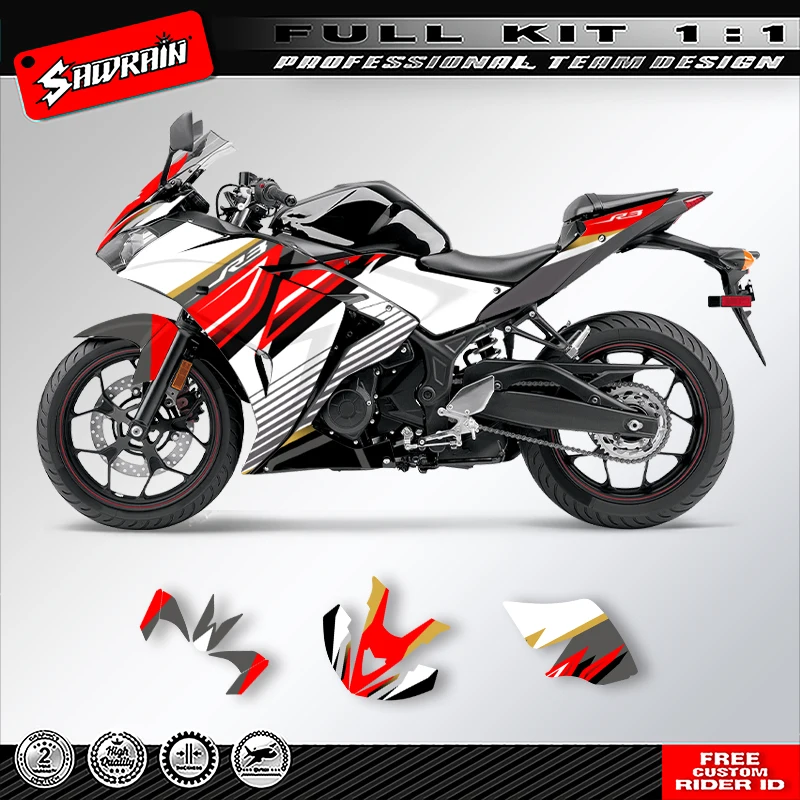 

Sawrain Custom Motorcycle Backgrounds Graphcis Decal Stickers Kits for YAMAHA R3 2013 2014 2015 2016 2017 2018 001