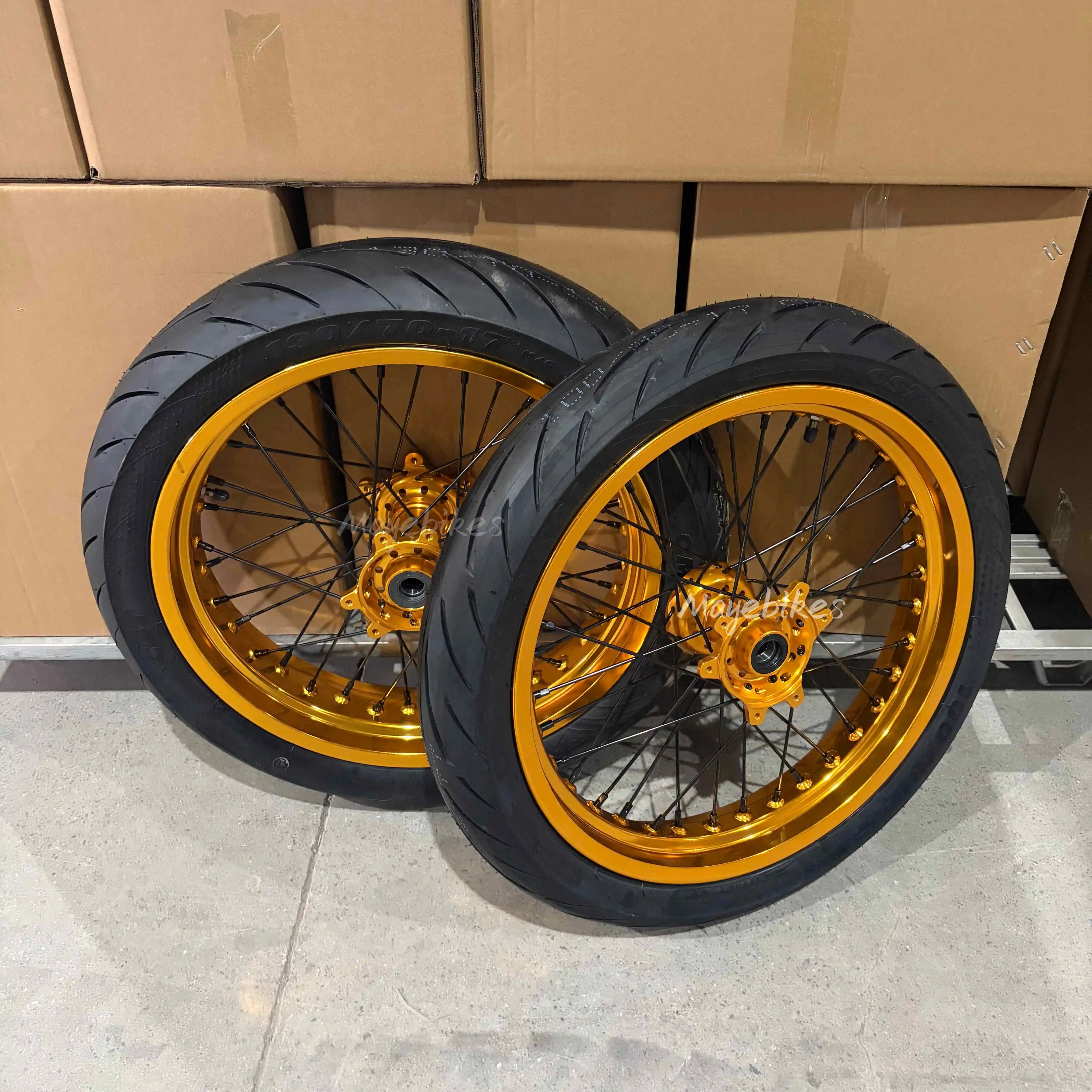 Sur Ron Ultra Bee Ebike Gold Wheel Sets 17inch Electric Motorbike Rear Front Wheel Tire For Surron Supermotos