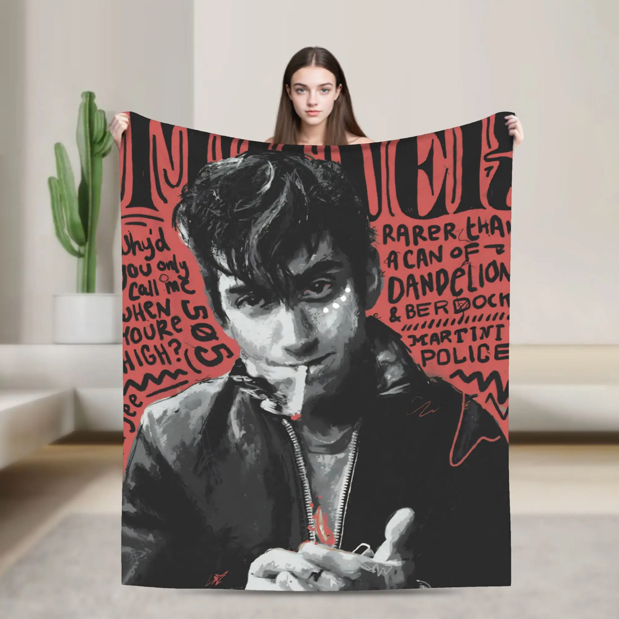 Alex Turner Arctic Monkeys Rock Band  Blankets Flannel Textile Decor  Breathable Warm Throw Blankets for Bedding Couch Rug Piece
