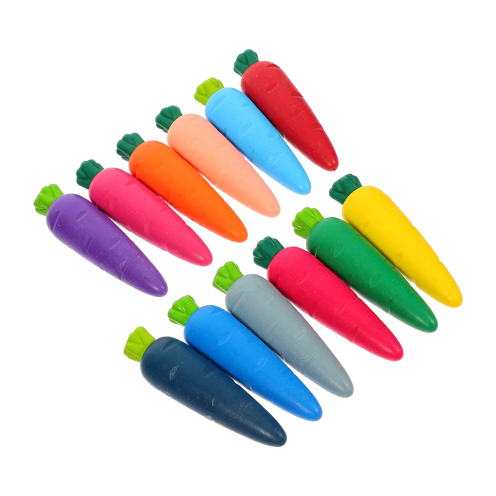 

12Pcs Washable Crayons Toddlers Kids Colorful Carrot Design Erasable Drawing Small Wax Crayons Kids Handcraft Supply