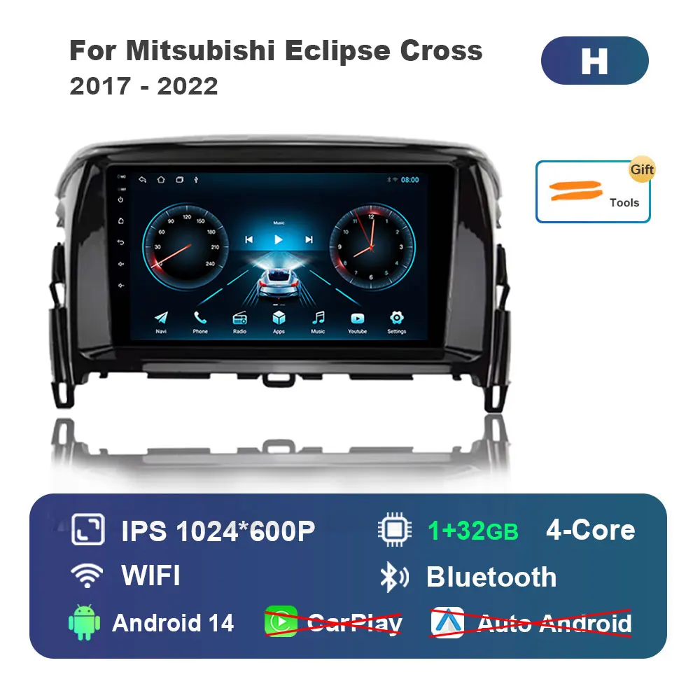 KJ-NAVI Für Mitsubishi Eclipse Cross 2017 - 2022 Auto-Radio-Multimedia-Player Android 16 System DSP Stereo WiFi GPS Navi 4G BT Auto-Tools 10