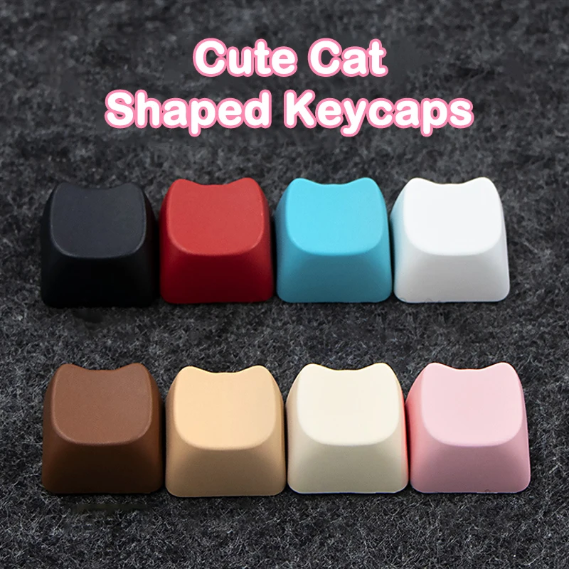5Pcs No Engraved Keycap PBT Keycaps With Unique Cats Head Flat Thickened Keycap