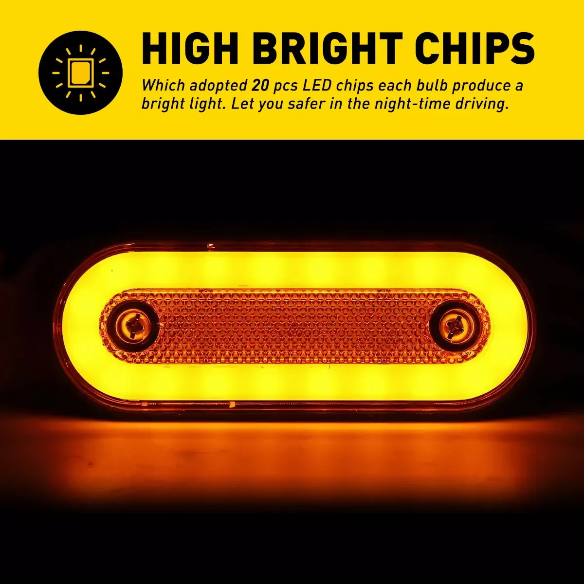 6 قطعة أضواء Led الجانب ماركر البرتقالي 12/24 فولت سيارة إشارة إكسسوارات مضيئة لقافلة تخييم العنبر مقطورة شاحنة شاحنة الانتعاش