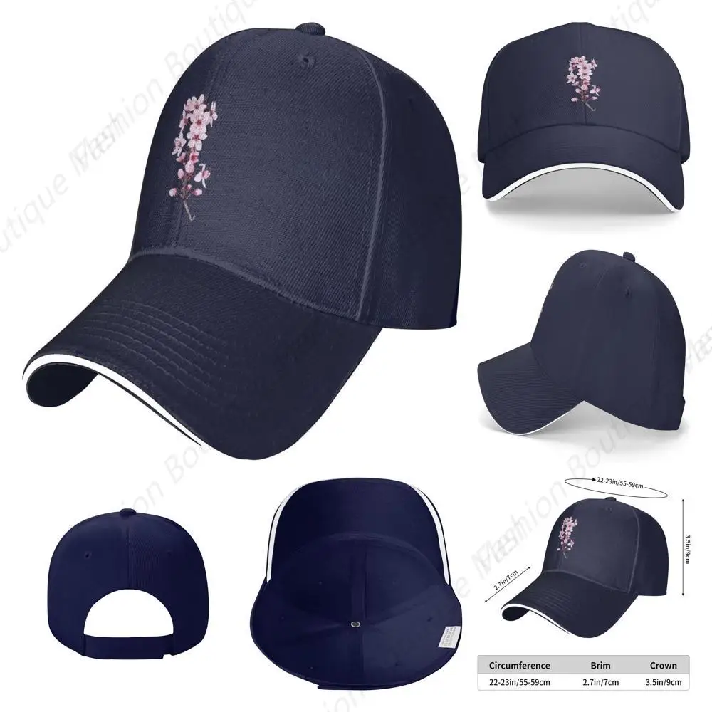 

Cherry Blossoms Hat Adjustable Sandwich High Quality Peaked Cap Outdoor Sports Baseball Cap Trucker Cap Outdoor Sun Visor