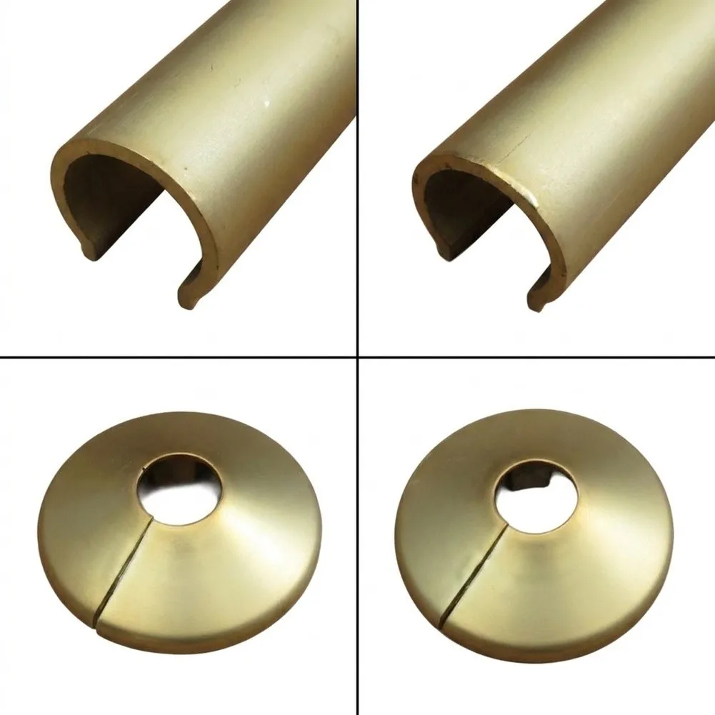 2PCS 15x200mm Brushed Gold Radiator Pipe Decorative Cover Plastic Towel Rack Sleeve For Home Heating System Valve Concealer