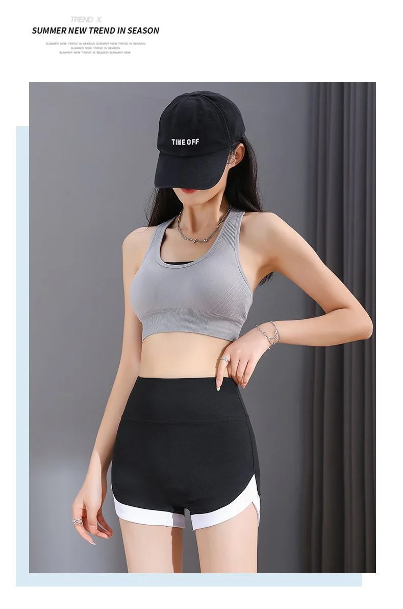 شورت يوجا رياضي للسيدات بخصر عالٍ، رفع الورك، اللياقة البدنية، الجري، ركوب الدراجات، شورت ثلاثي النقاط، شورت يوجا نسائي سريع الجفاف