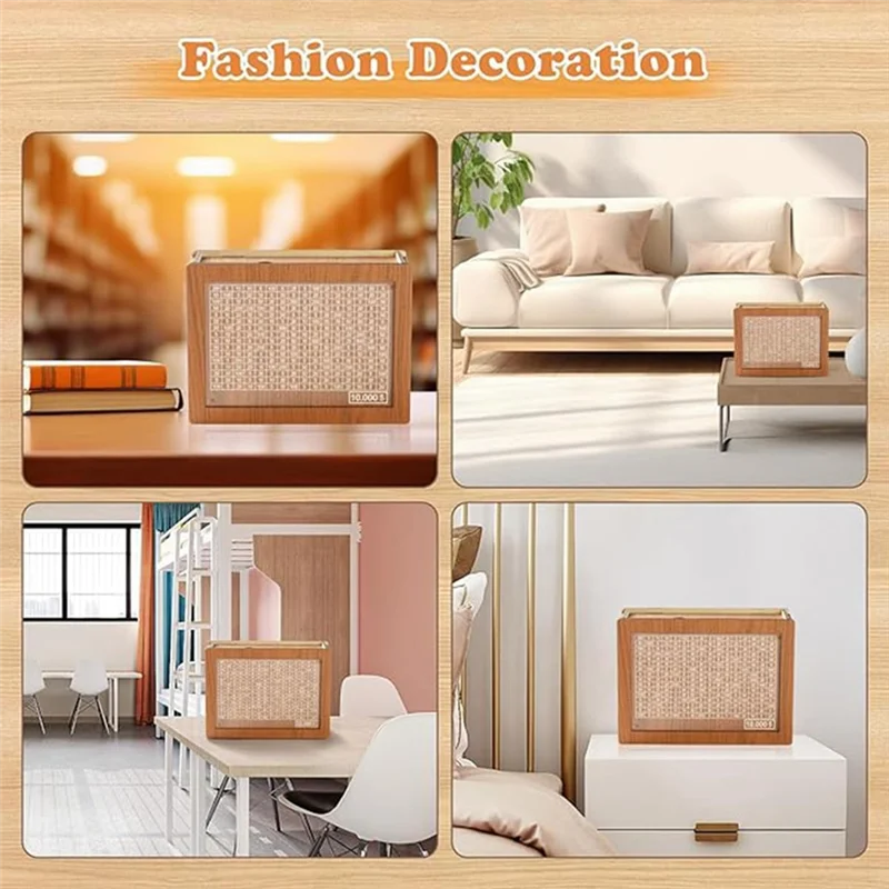 صندوق نقود A72Z مع صندوق توفير خشبي لقبو النقود المضاد، صندوق توفير النقود المعدنية، حصالة النقود المعدنية، صندوق المال مع هدف المال