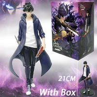 21CM Solo Leveling Sung Jin Woo Action Figure Collectible Model Cheng Xiaoyu Handheld Model Desktop Toy Birthday Gift For Boy