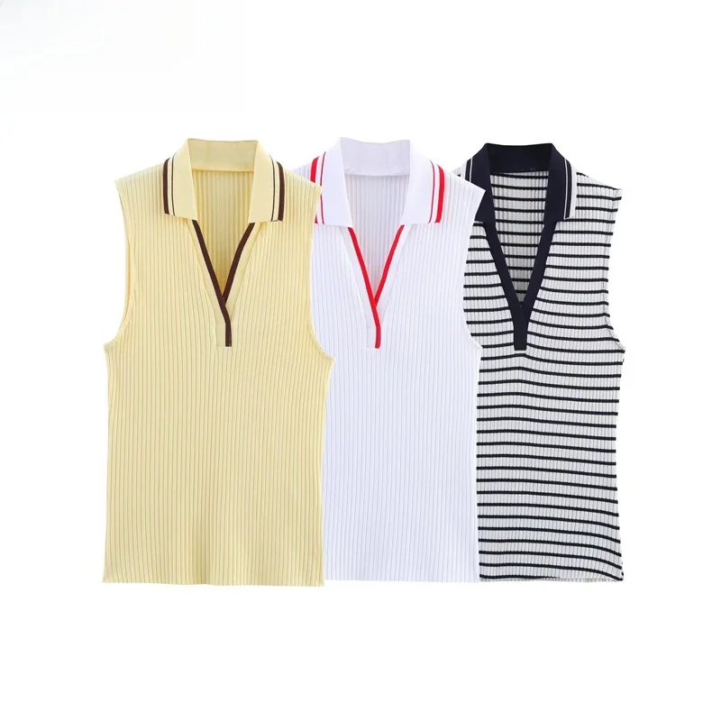 

ZBZR Spring New Faionable Simple Ribbed Women's Top Polyester Fiber Svel Collar Regular Length Commute Sle
