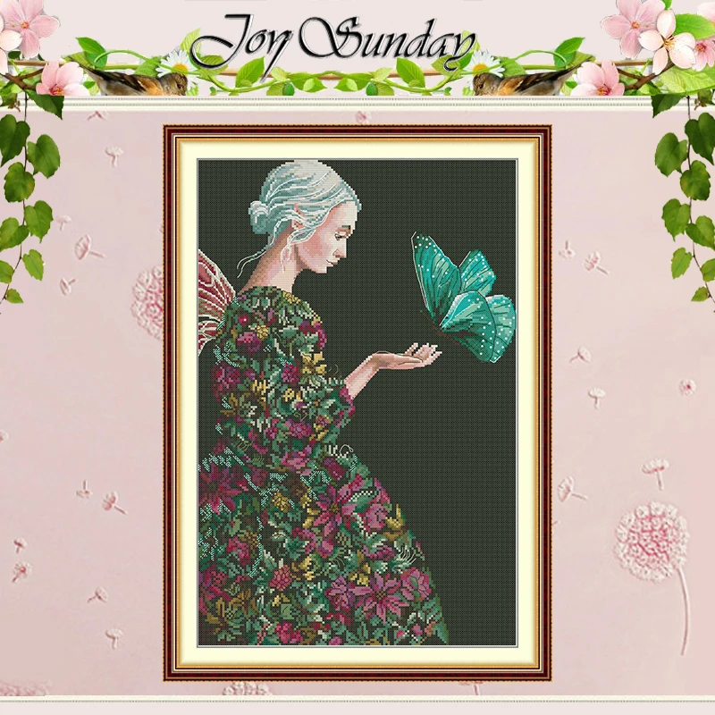 Magical Butterfly Patterns Counted Cross Stitch Set DIY 11CT 14CT 16CT HD Stamped DMC Cross-stitch Kit Embroidery Needlework