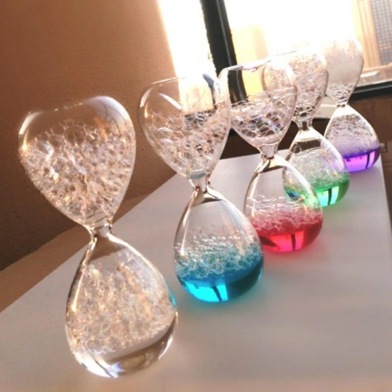 Bubble Singing Hourglass Birthday Present Handmade Craft Hourglass for Lover Kids Classroom Game Toy