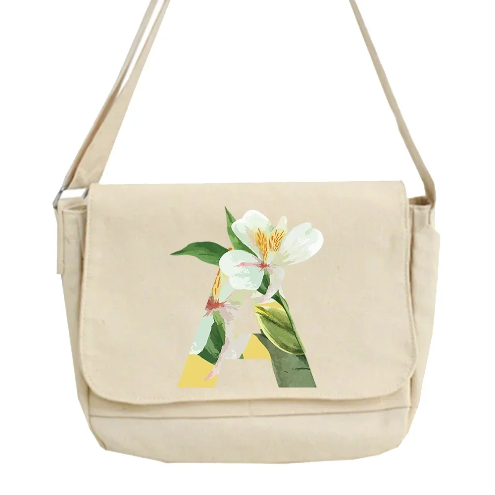 Crossbody Shoulder Bags 2024 Women Casual Wild Canvas Shoulder Bag Satchels New Simple FloralLetter Print Organizer  Tote Bags
