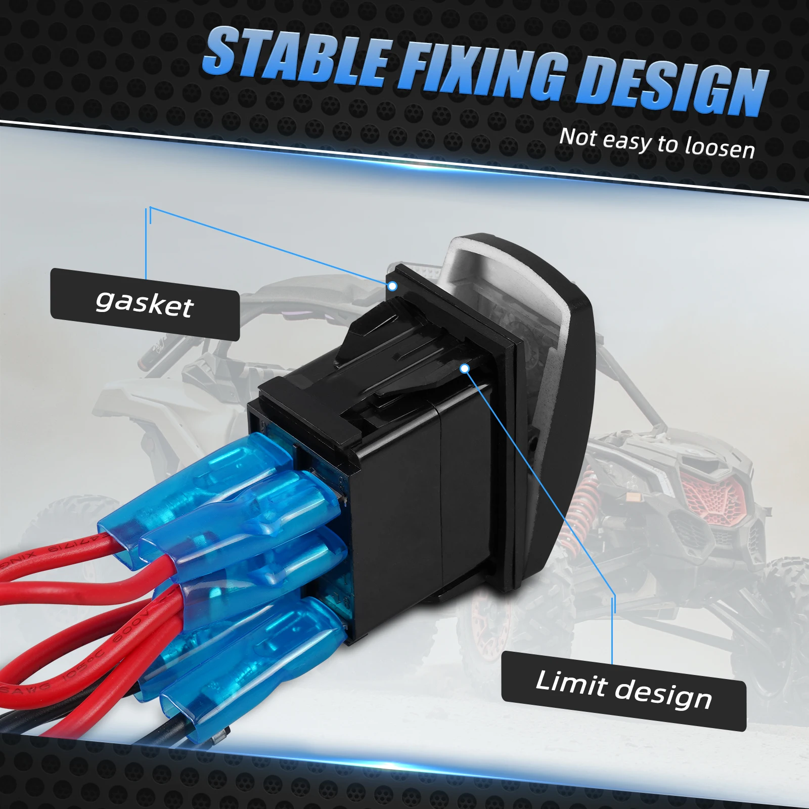 

NICECNC LED Whip Lights Switch with Switch Jumper Wire Set 12V/14V For Can Am MAVERICK X3 Polaris RZR PRO XP RZR XP Turbo