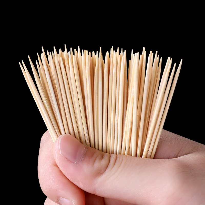 3500pcs! Disposable Bamboo Toothpick Single-head Toothpick Supermarket Hotel Household Portable Fruit Toothpick