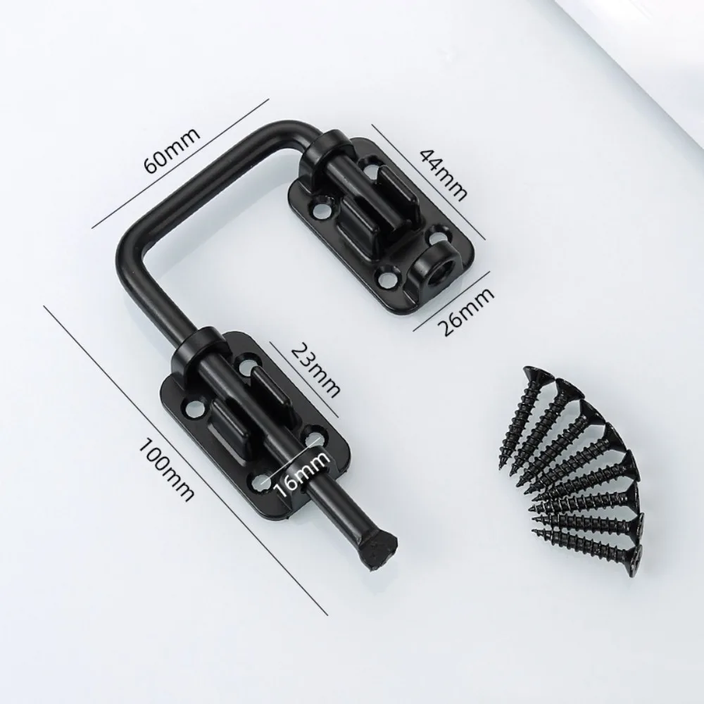 

Durable Stainless Steel Door Latch Lock Thickened 90/180 Degree Anti-theft Buckle Safety Non Perforated Door Buckle Toilet