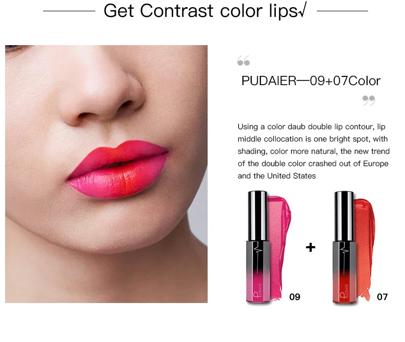 Pudaier 36Color Nude Matte Liquid Lipgloss Make up Waterproof Long lasting Lightweight Sexy Red Pink Lip Gloss Glaze Tint Makeup