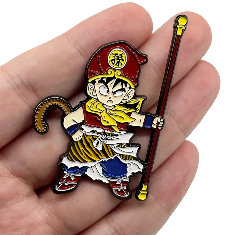 

Golden-hooped Rod Cool Enamel Pins Anime Character Brooch Clothing Backpack Hat Lapel Badge Fashion Jewelry Accessories Gifts